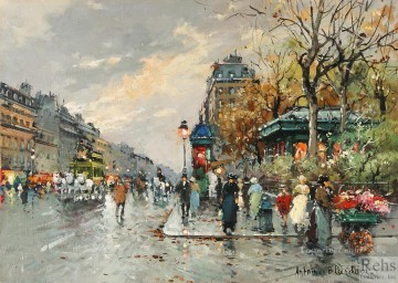 AB la rue lafayette y le square Montholon París Pinturas al óleo